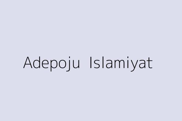 Adepoju  Islamiyat